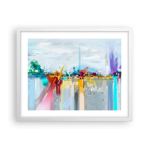 Affisch i vit ram - Glädjens bro över livets flod - 50x40 cm