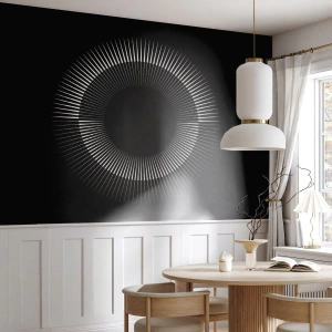 Fototapet Premium Sand - Svart sol - Mörk, Sol, Hjul - 500x350 cm