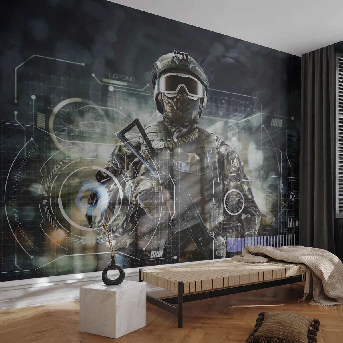 Självhäftande Fototapet Deluxe Sticker - Makt - Abstraktion, Soldat, Kommando - 250x175 cm
