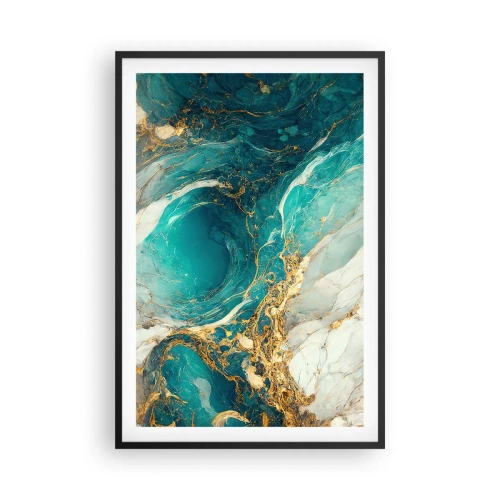 Affisch i svart ram - En komposition med guldådror - 61x91 cm