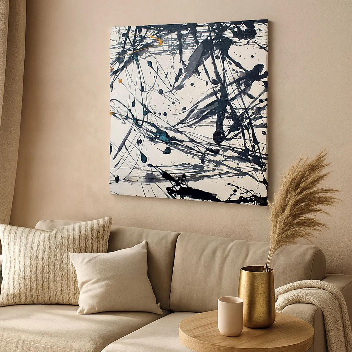 Canvastavla - Bild på duk - Expressionistisk abstraktion - 30x30 cm