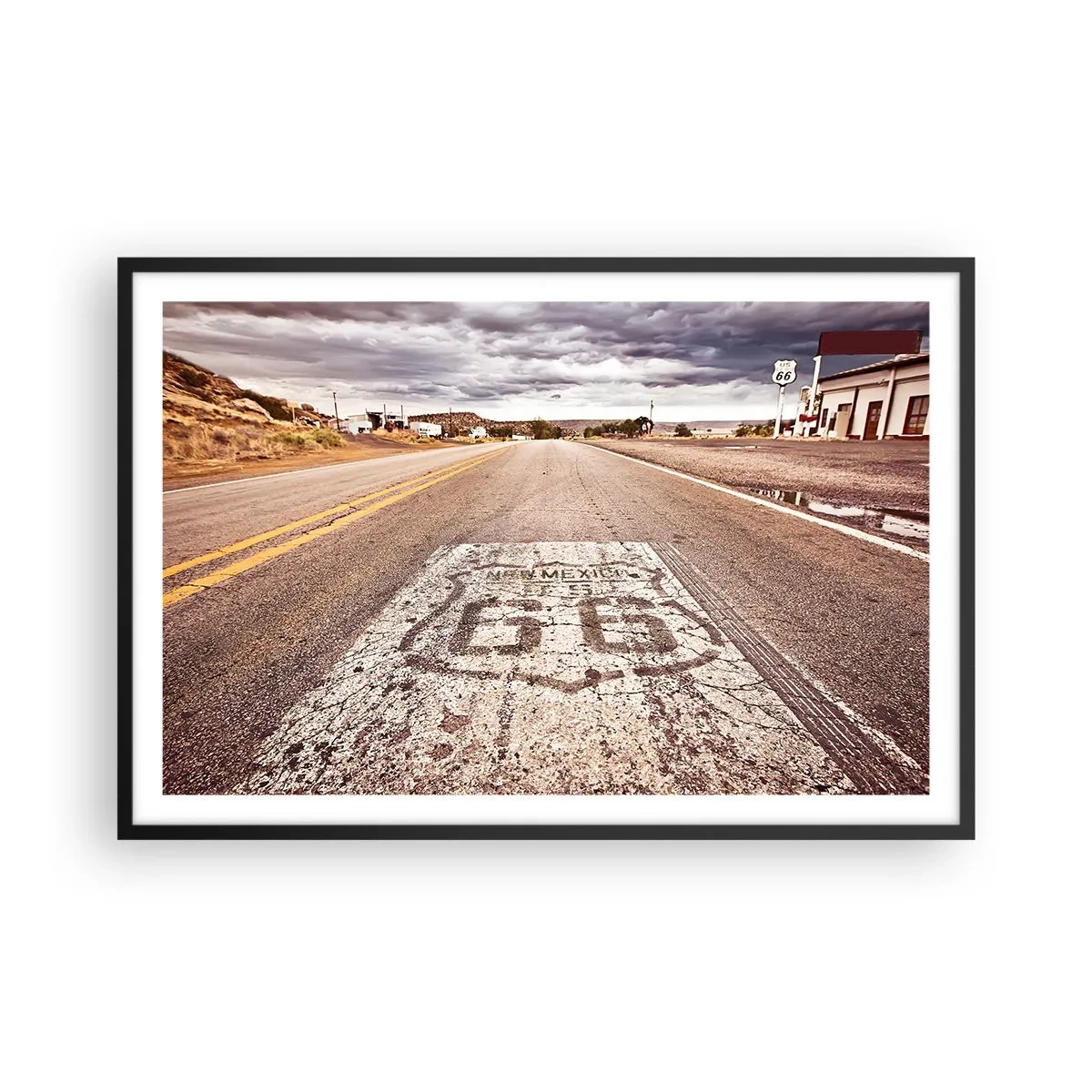 Affisch i svart ram - Mother Road - amerikanska legenden - 91x61 cm
