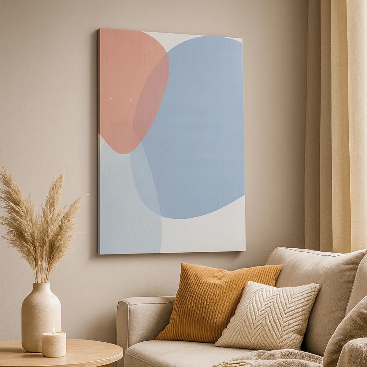 Canvastavla - Bild på duk - Pastellfärgade relationer - 50x70 cm