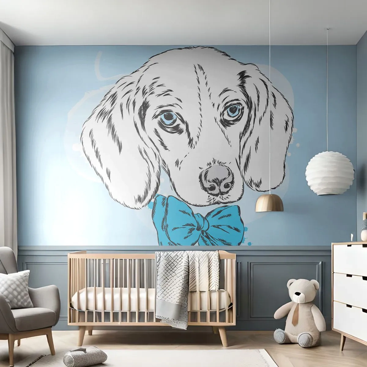 Fototapet Premium Sand - Hundelegans - Abstraktion, Hund, För barn - 100x70 cm