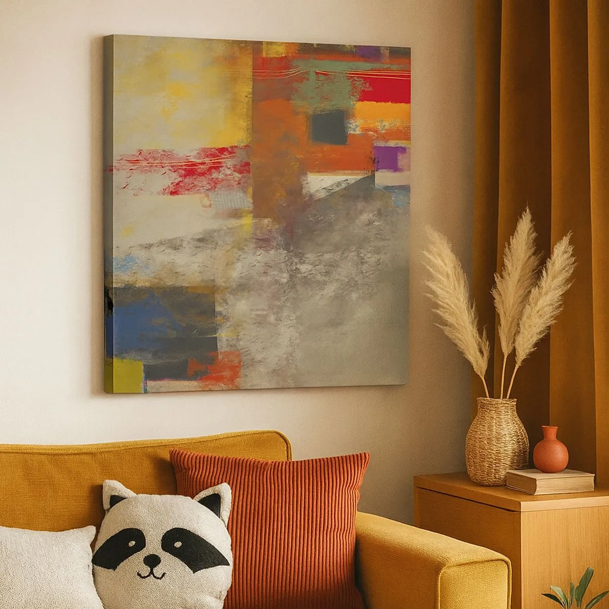 Canvastavla - Bild på duk - Färgernas geometri - 30x30 cm