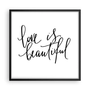 Affisch i svart ram - Läs och upprepa - 50x50 cm