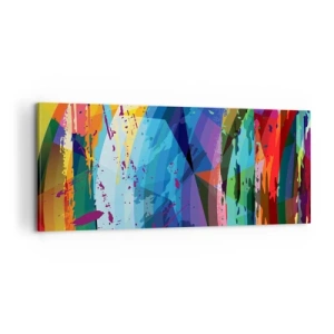 Canvastavla - Bild på duk - Färgglad yrsel - 100x40 cm