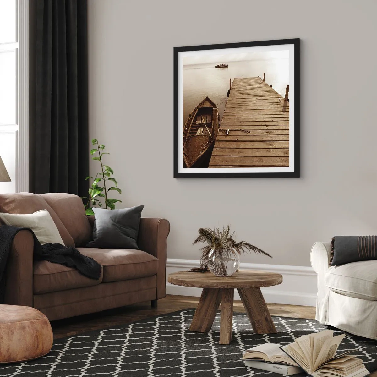 Affisch i svart ram - Stora lugnet - 60x60 cm