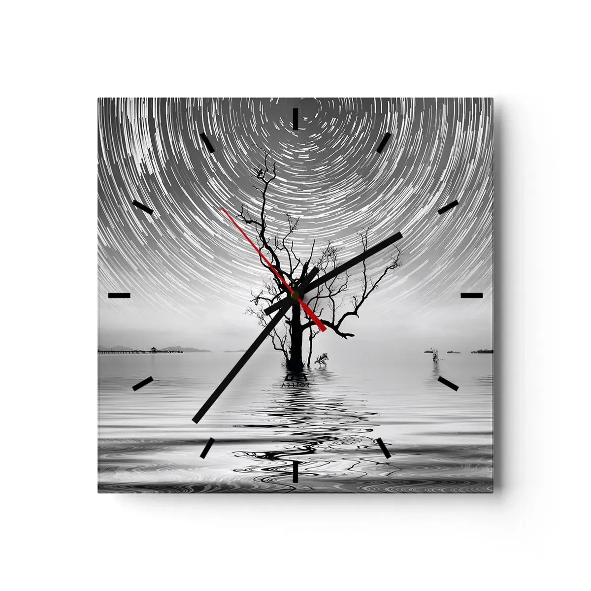 Väggklocka - Klocka på glas - Naturens symfoni - 30x30 cm