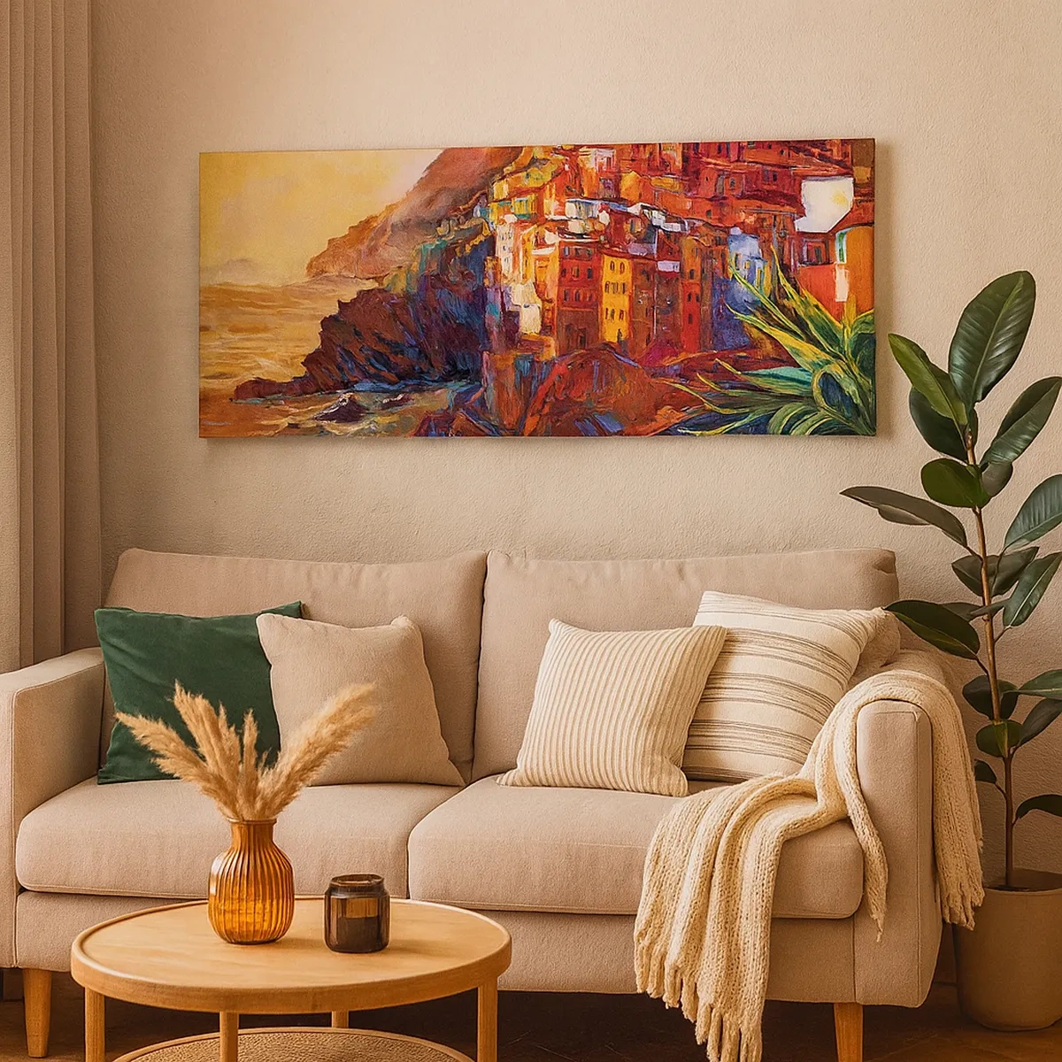 Canvastavla - Bild på duk - Italiensk stämning - 30x30 cm