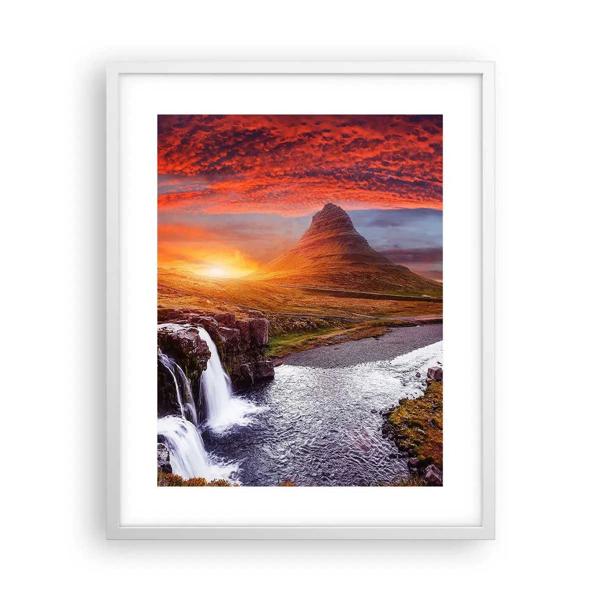 Affisch i vit ram - Utsikt över Midgård - 40x50 cm