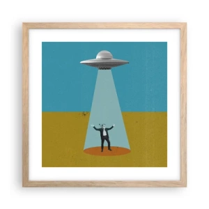 Affisch i ram av ljusek - Ett nära möte - 40x40 cm