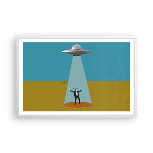 Affisch i vit ram - Ett nära möte - 91x61 cm