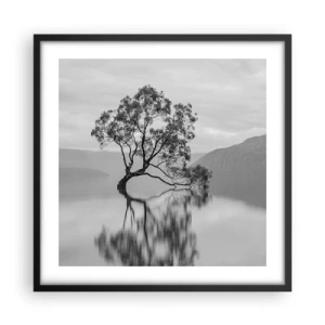 Affisch i svart ram - Det finns ett land - 50x50 cm
