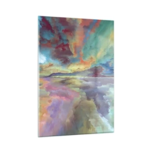 Glastavla - Bild på glas - Två himlar - 50x70 cm