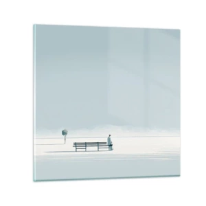 Glastavla - Bild på glas - Ja, jag väntar. - 70x70 cm