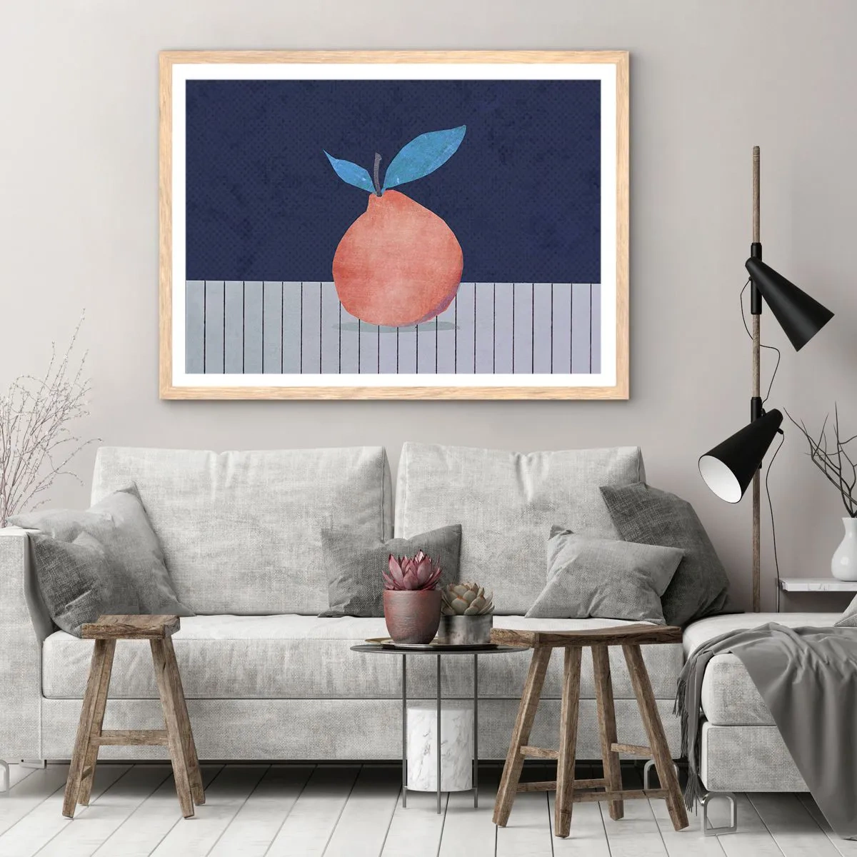 Affisch i ram av ljusek - Konvexitet och planhet - 70x50 cm