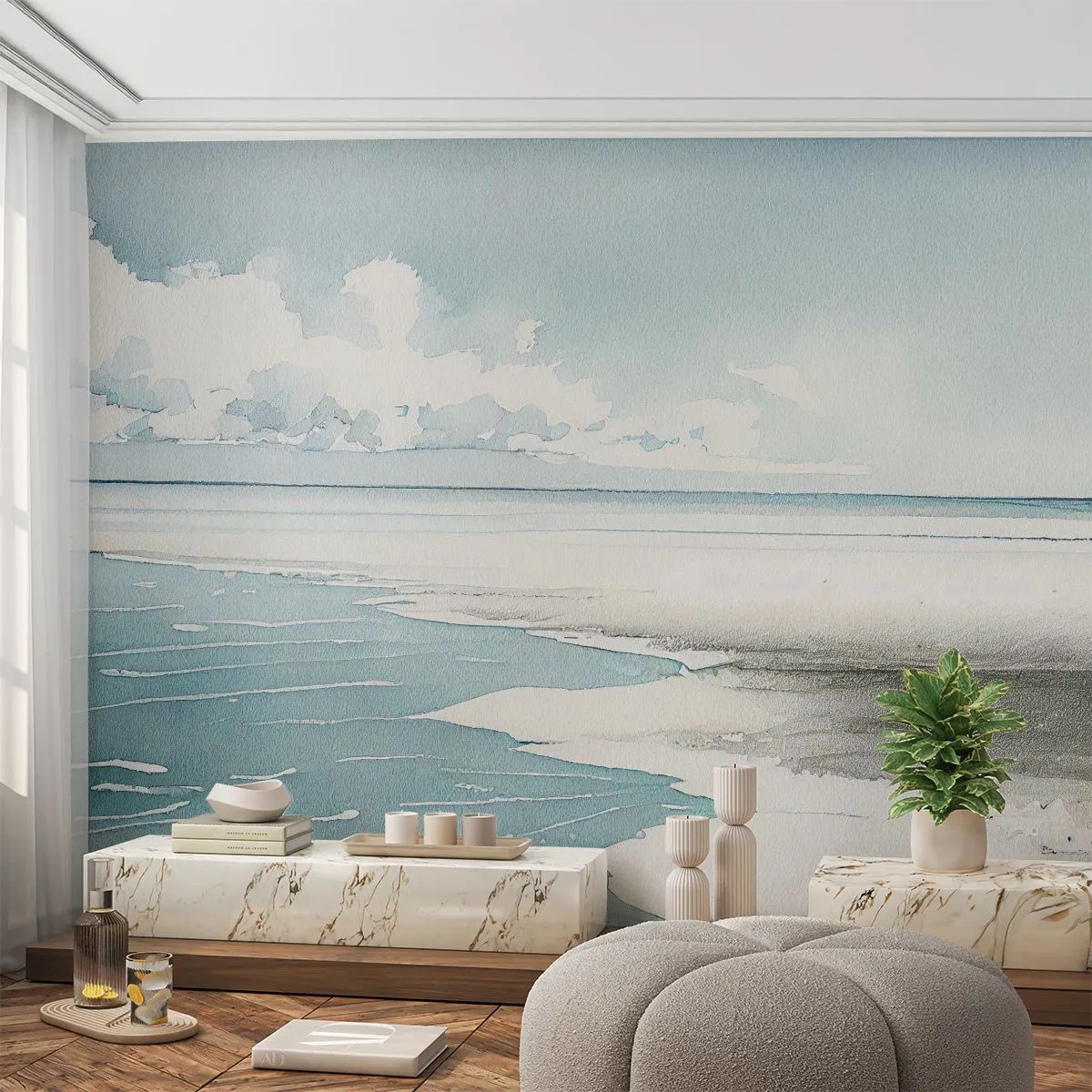Fototapet Standard Eco - Milt tidvatten - Kust, Strand, Lugn - 150x105 cm