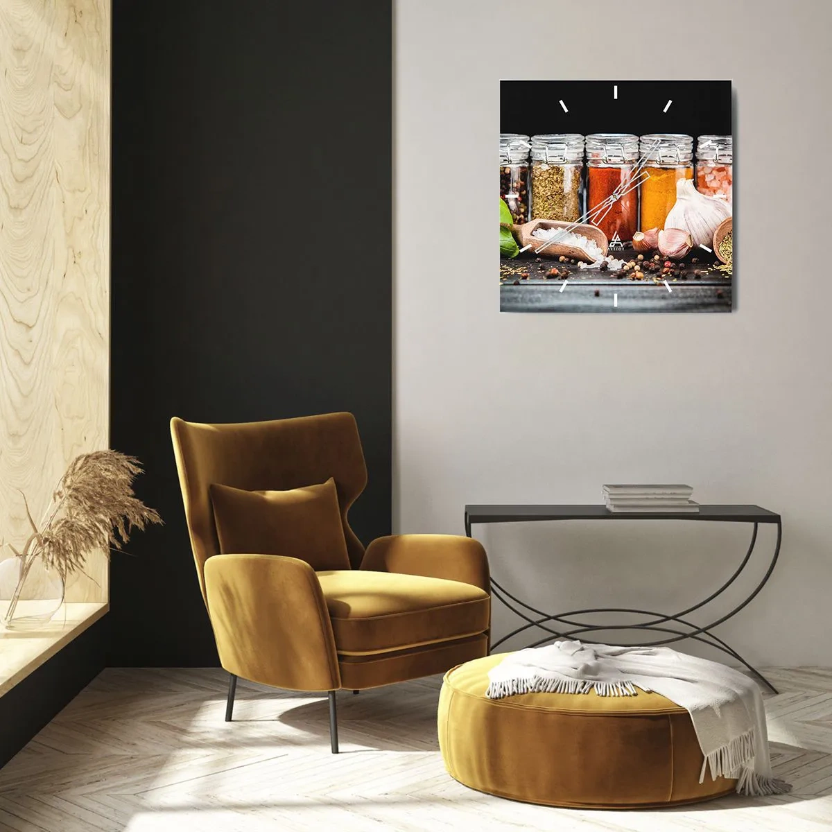 Väggklocka - Klocka på glas - Så att livet har smak - 40x40 cm