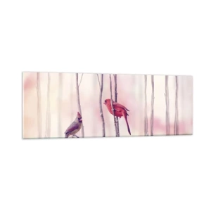 Glastavla - Bild på glas - Rosa skogens saga - 90x30 cm