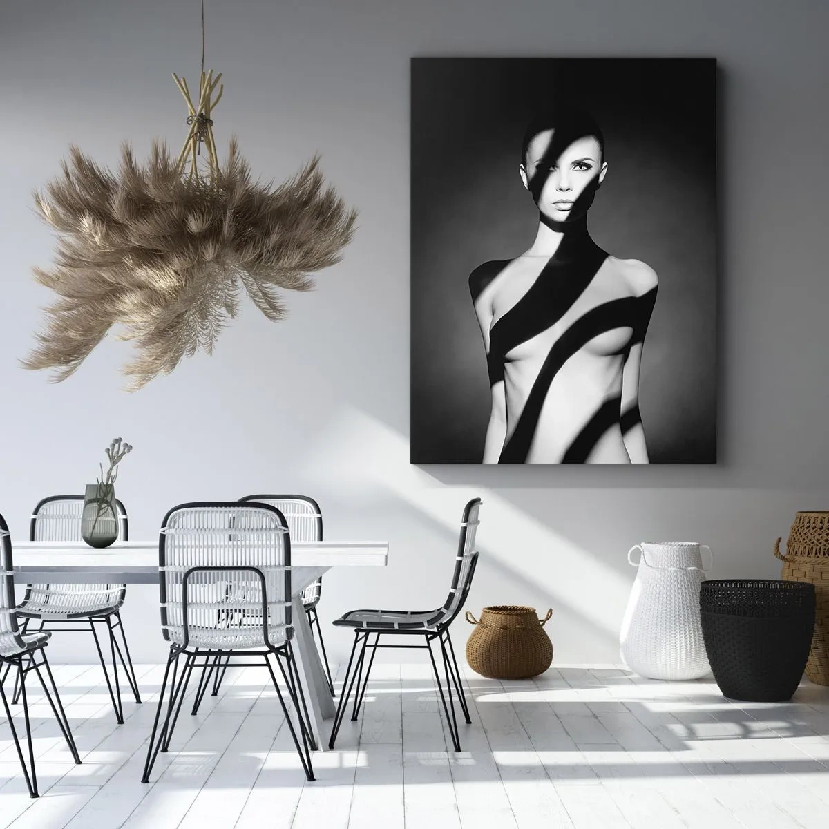 Canvastavla - Bild på duk - I skenet och i skuggan - 50x70 cm