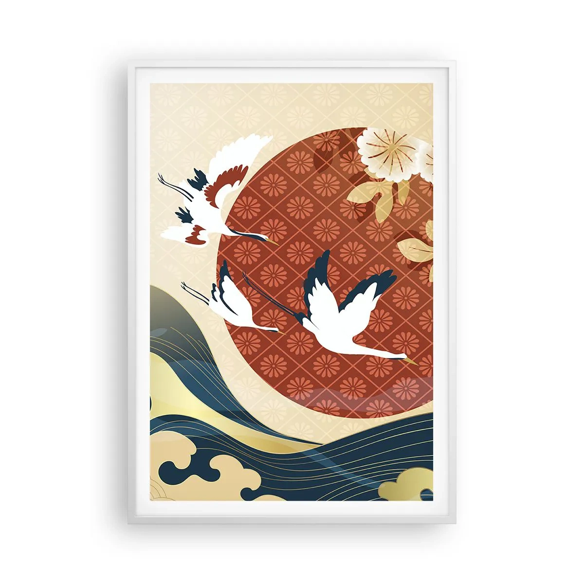 Affisch i vit ram - Japansk saga - 70x100 cm