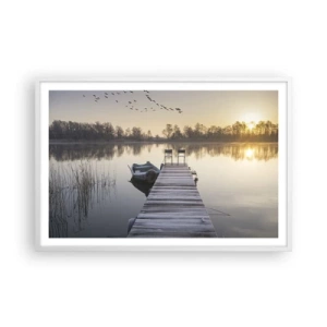 Affisch i vit ram - Kommer tillbaka om en viss tid - 91x61 cm