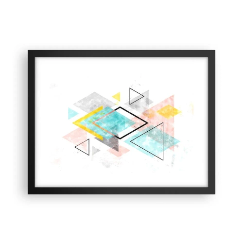 Affisch i svart ram - Geometriskt spel - 40x30 cm