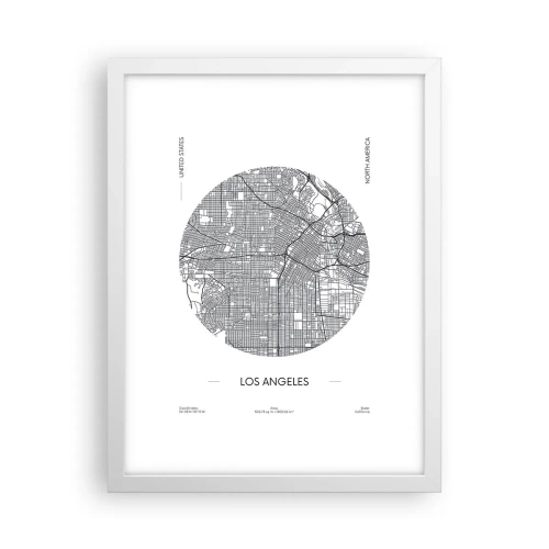 Affisch i vit ram - Los Angeles anatomi - 30x40 cm