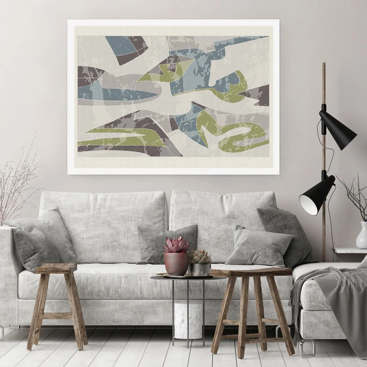 Affisch - Komposition bakom glas - 91x61 cm