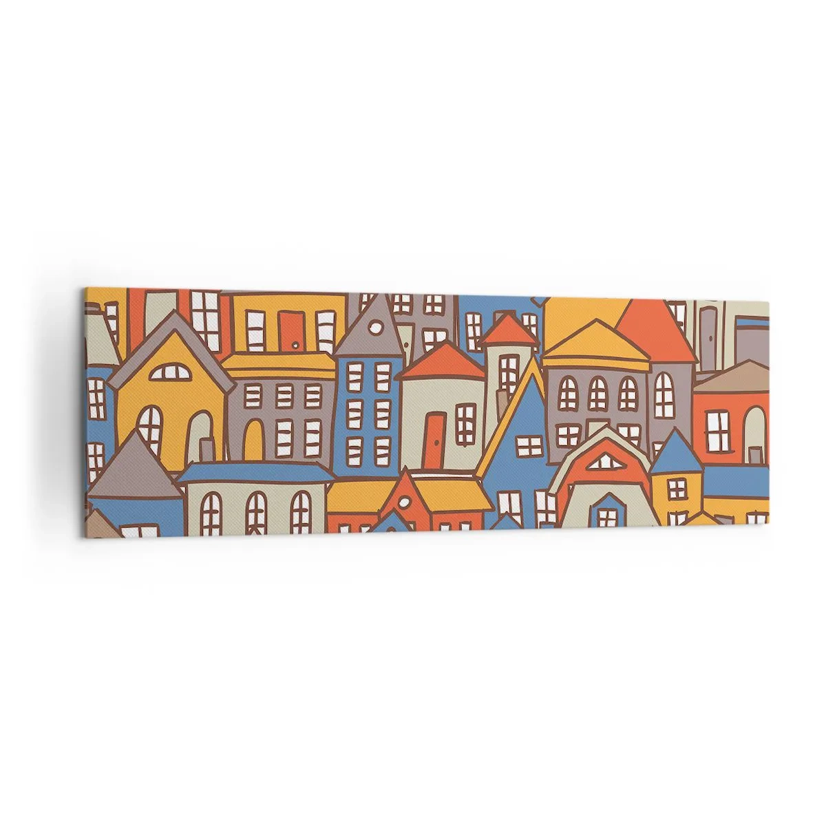 Canvastavla - Bild på duk - Hus bakom hus - 160x50 cm