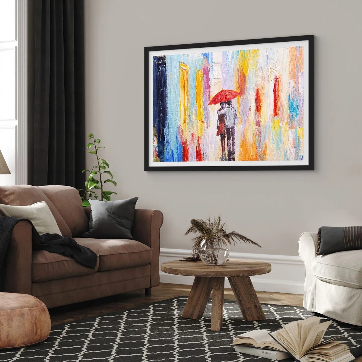 Affisch i svart ram - Må det fortsätta regna - 70x50 cm