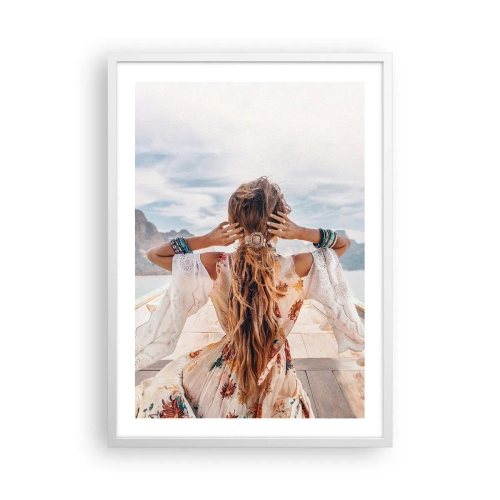 Affisch i vit ram - På väg mot lycka - 50x70 cm