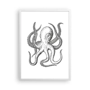 Affisch i vit ram - Dansar med vågorna - 50x70 cm