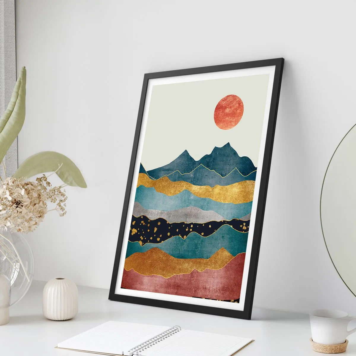 Affisch i svart ram - Världens tvärsektion - 40x50 cm