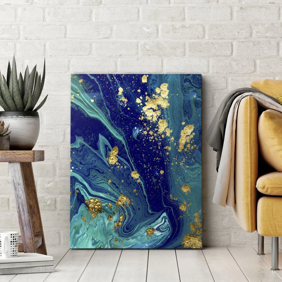 Canvastavla - Bild på duk - Solflingor  - 70x100 cm