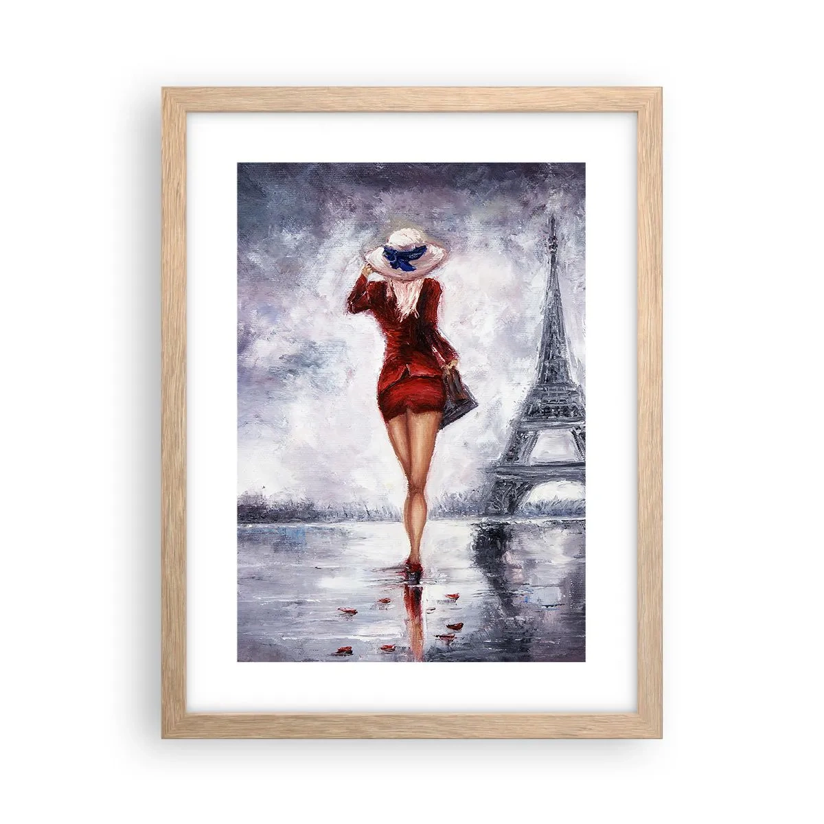 Affisch i ram av ljusek - Symboler av Paris - 30x40 cm