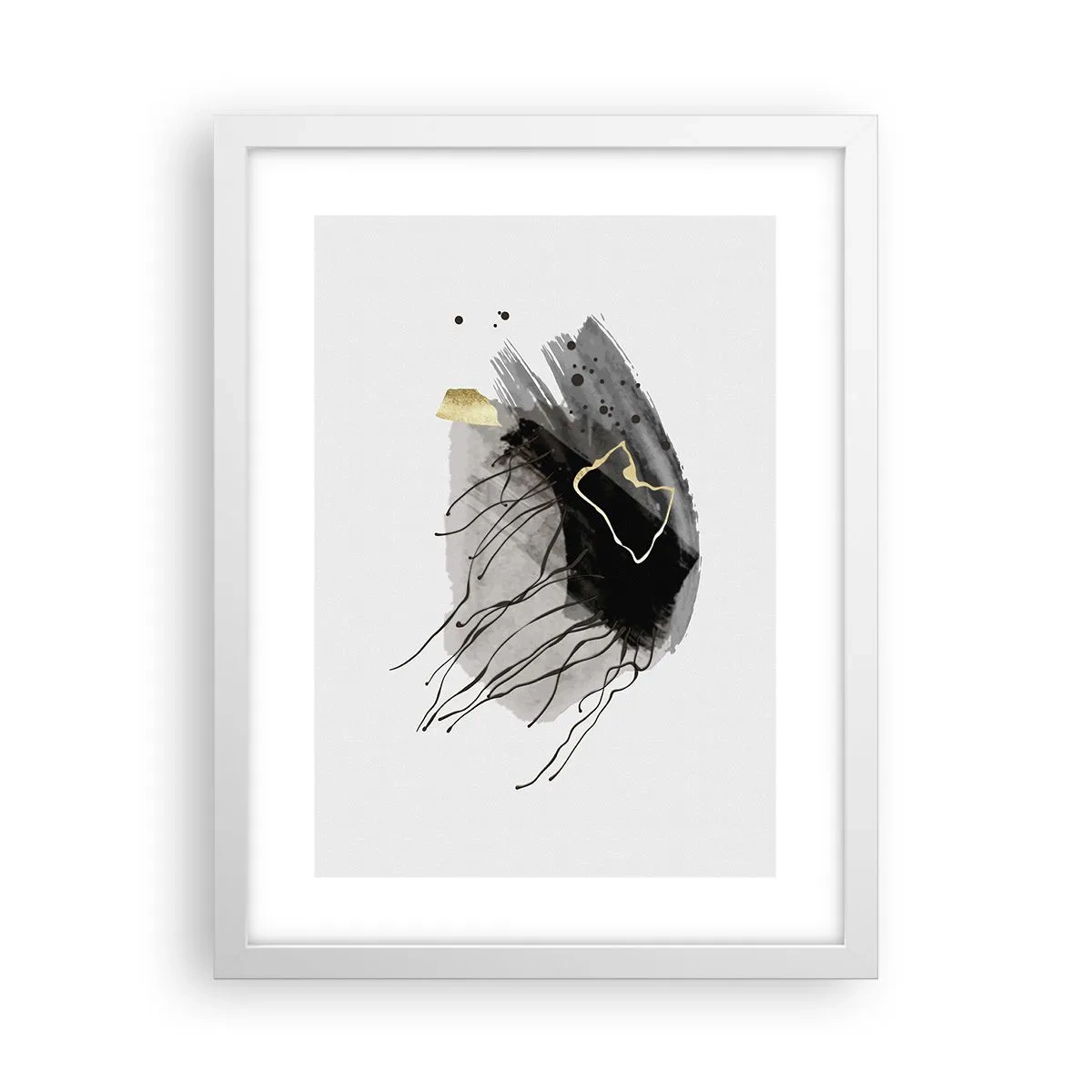 Affisch i vit ram - I svart och guld - 30x40 cm