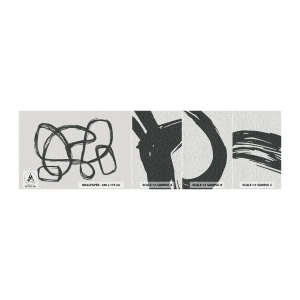 Provbit av självhäftande fototapet Deluxe Sticker - Loopad abstraktion - Boho, Bit, Minimalistisk - 100x30 cm