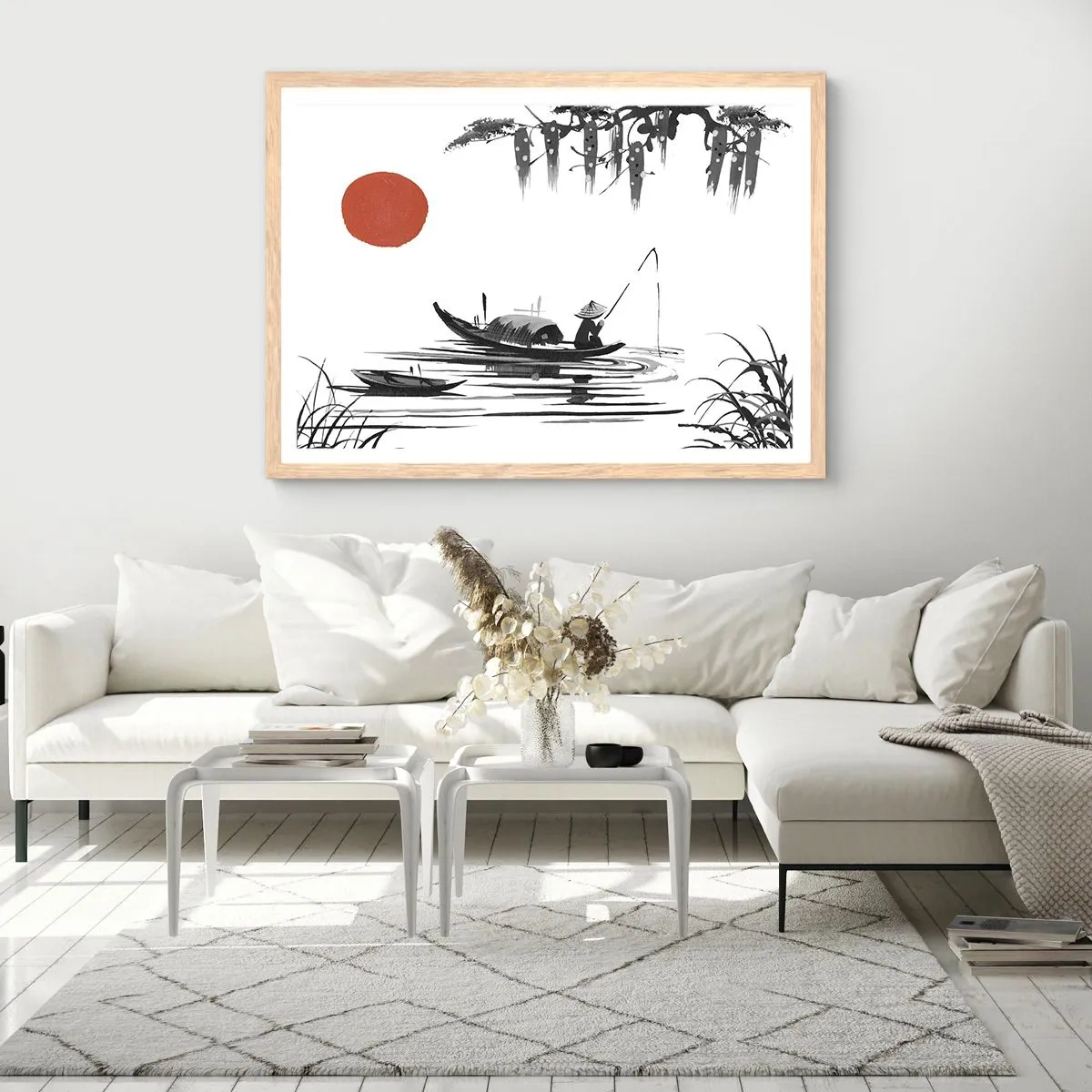 Affisch i ram av ljusek - Asiatisk eftermiddag - 40x30 cm
