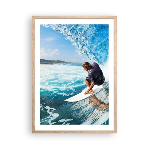 Affisch i ram av ljusek - Dansar med vågorna - 50x70 cm