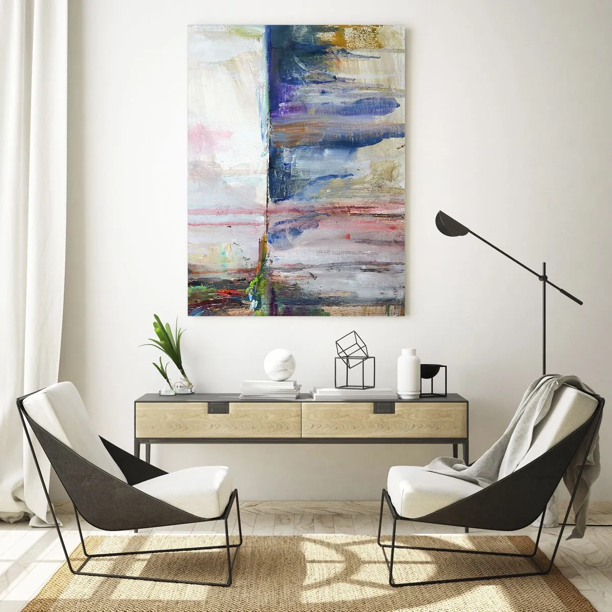 Glastavla - Bild på glas - Färgrika intryck och associationer - 70x100 cm