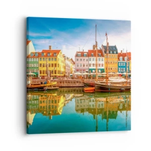 Canvastavla - Bild på duk - Vid spegelklart vatten - 30x30 cm