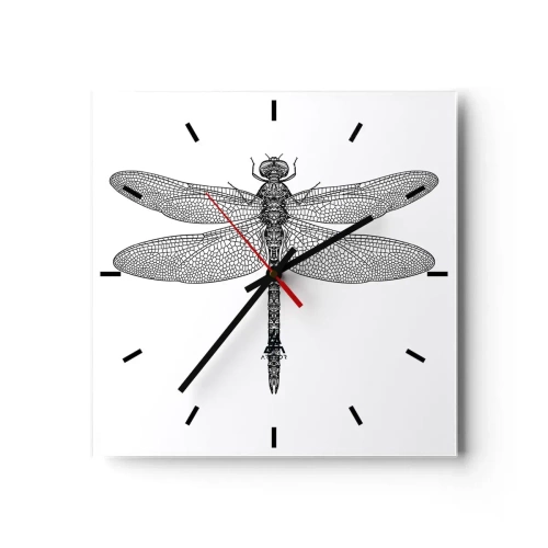 Väggklocka - Klocka på glas - Precision i naturen - 30x30 cm