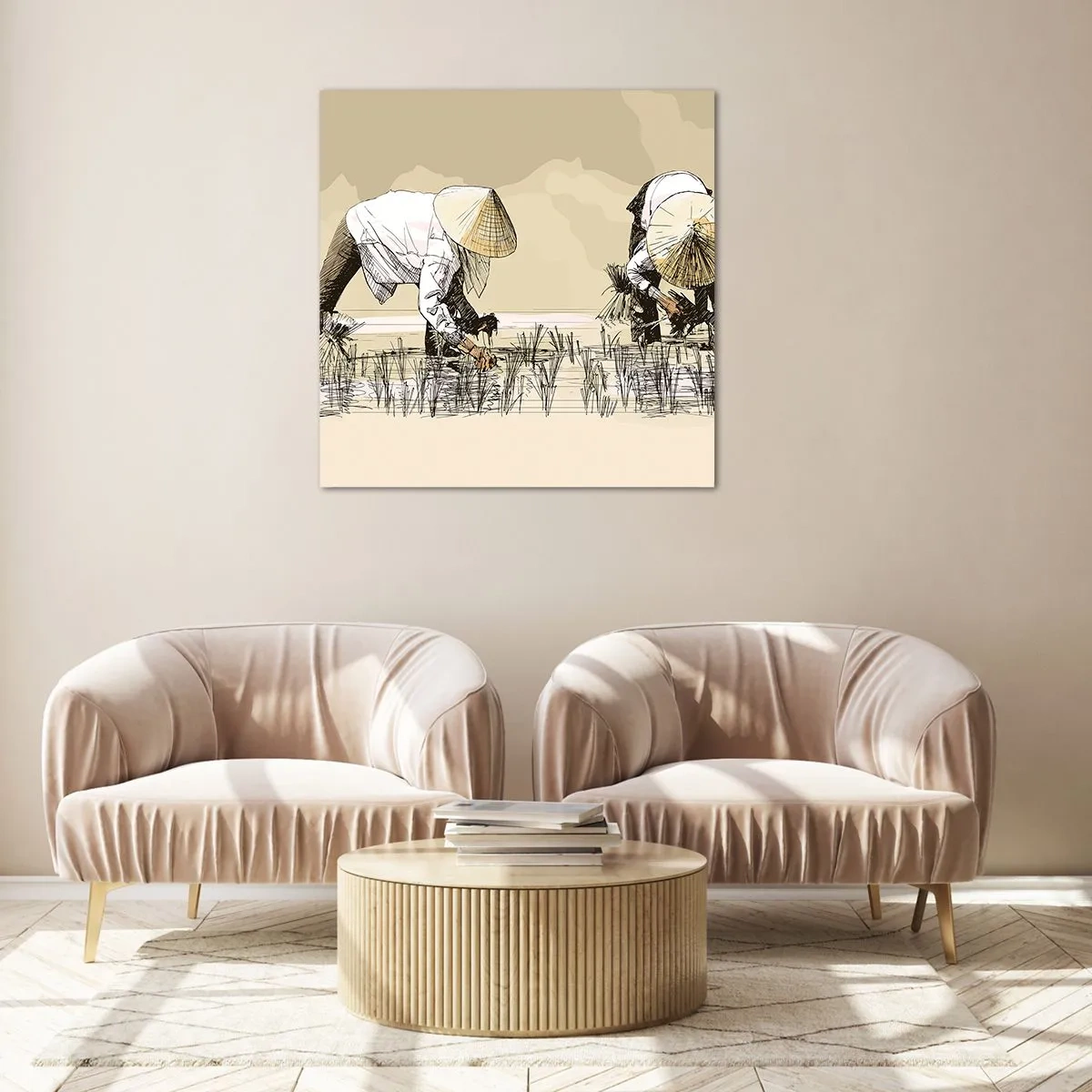 Glastavla - Bild på glas - Lyckad skörd - 70x70 cm