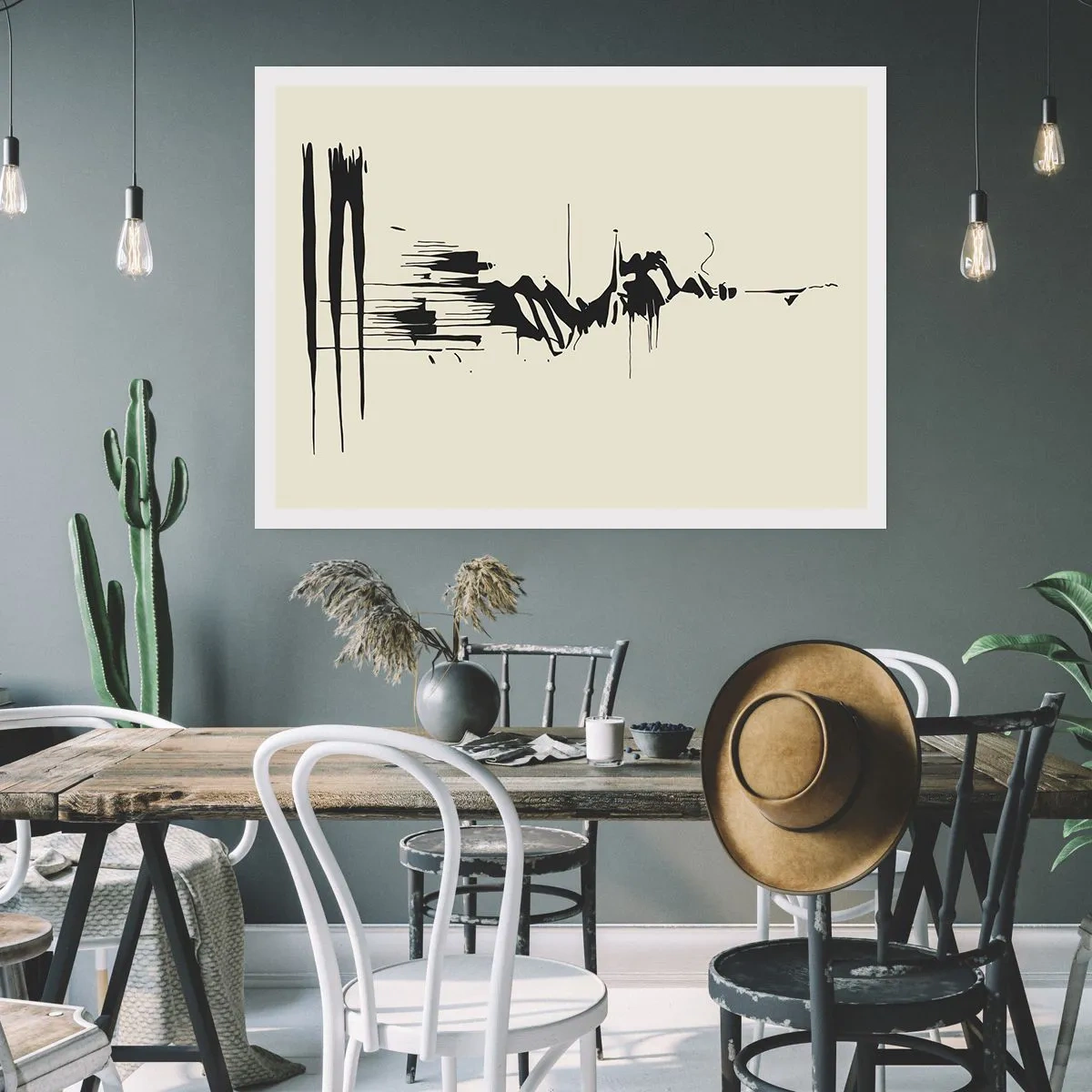 Affisch - Skyndsam abstraktion - 100x70 cm