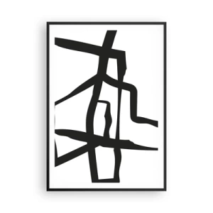 Affisch i svart ram - Svartvit konstruktion - 70x100 cm