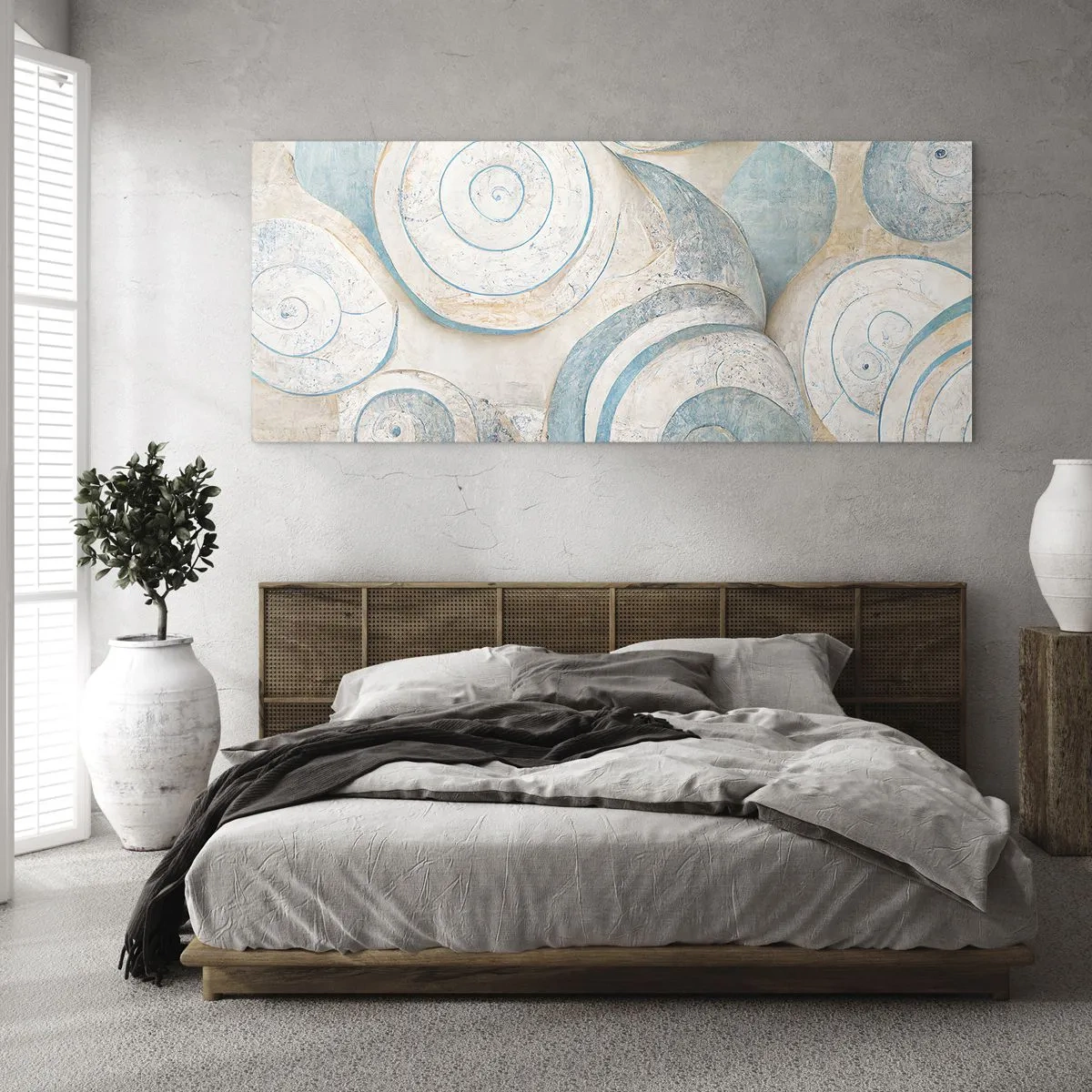 Glastavla - Bild på glas - Vad döljer musslan? - 100x40 cm
