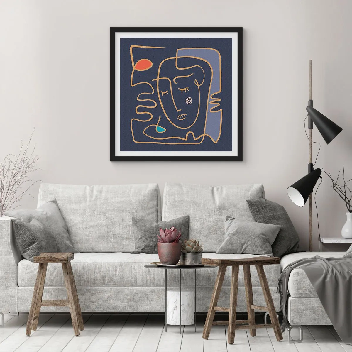 Affisch i svart ram - I drömmarnas värld - 40x40 cm