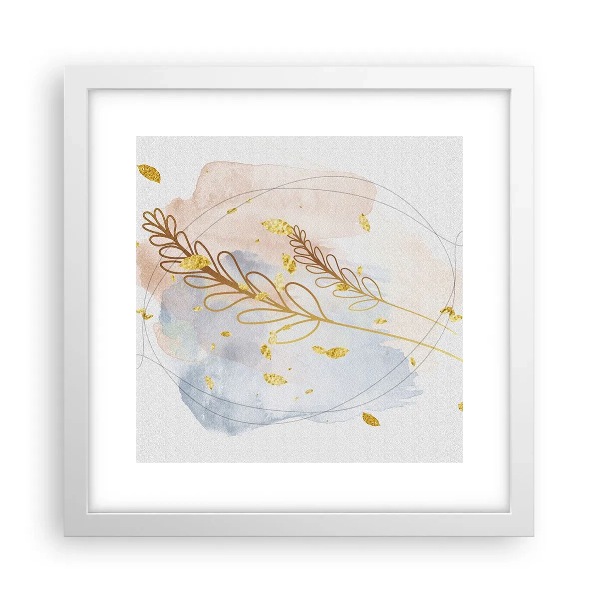 Affisch i vit ram - En gyllene explosion - 30x30 cm